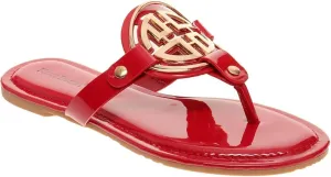 Pierre Dumas Women's Colored Flat Sandals 8.5 Limit-24 by PD Red PAT 11