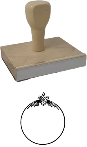 Pinecone ORN Rubber Stamp, 4 X 3'' Wood Stamp
