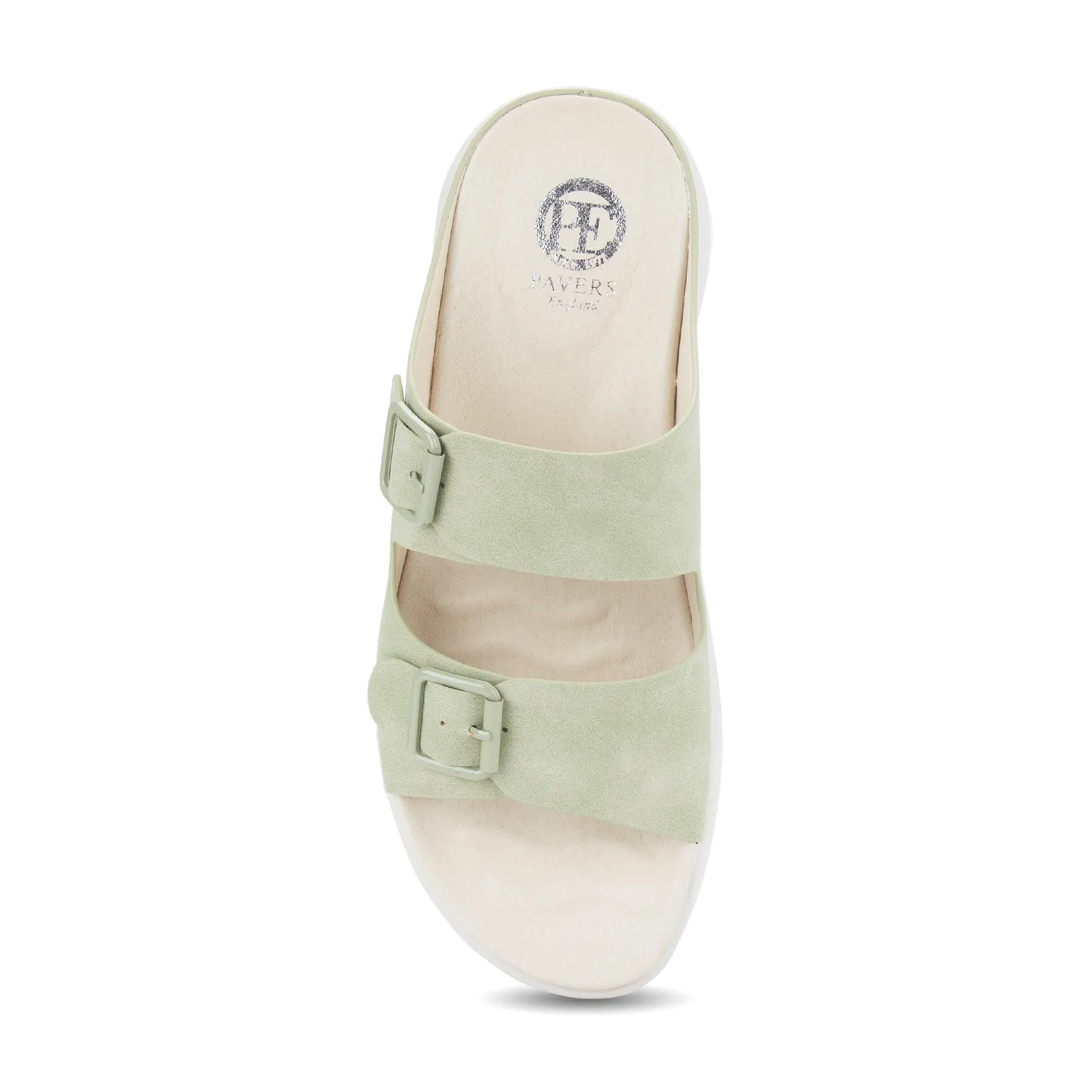 Polly women's naturale tone buckle strap mule