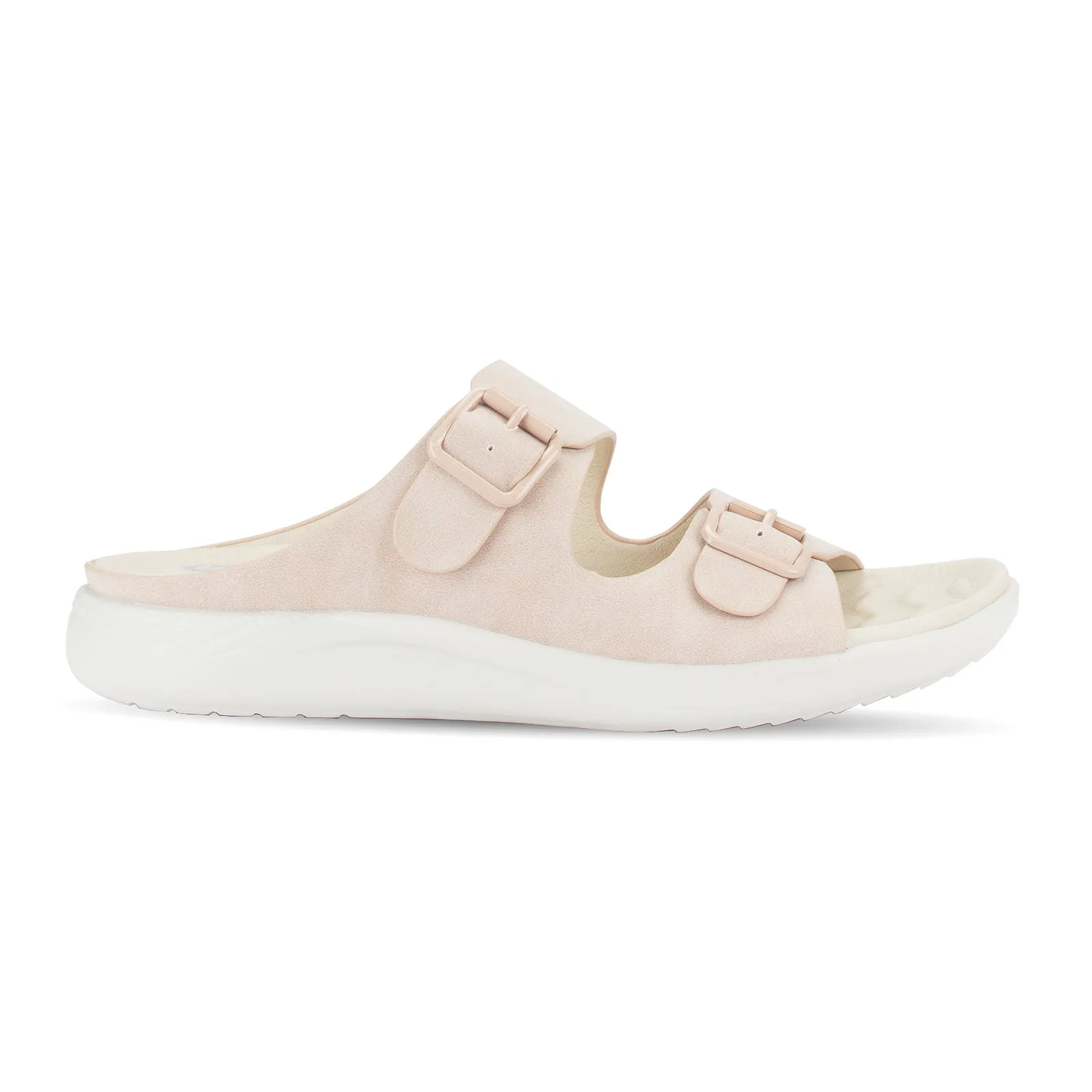 Polly women's naturale tone buckle strap mule