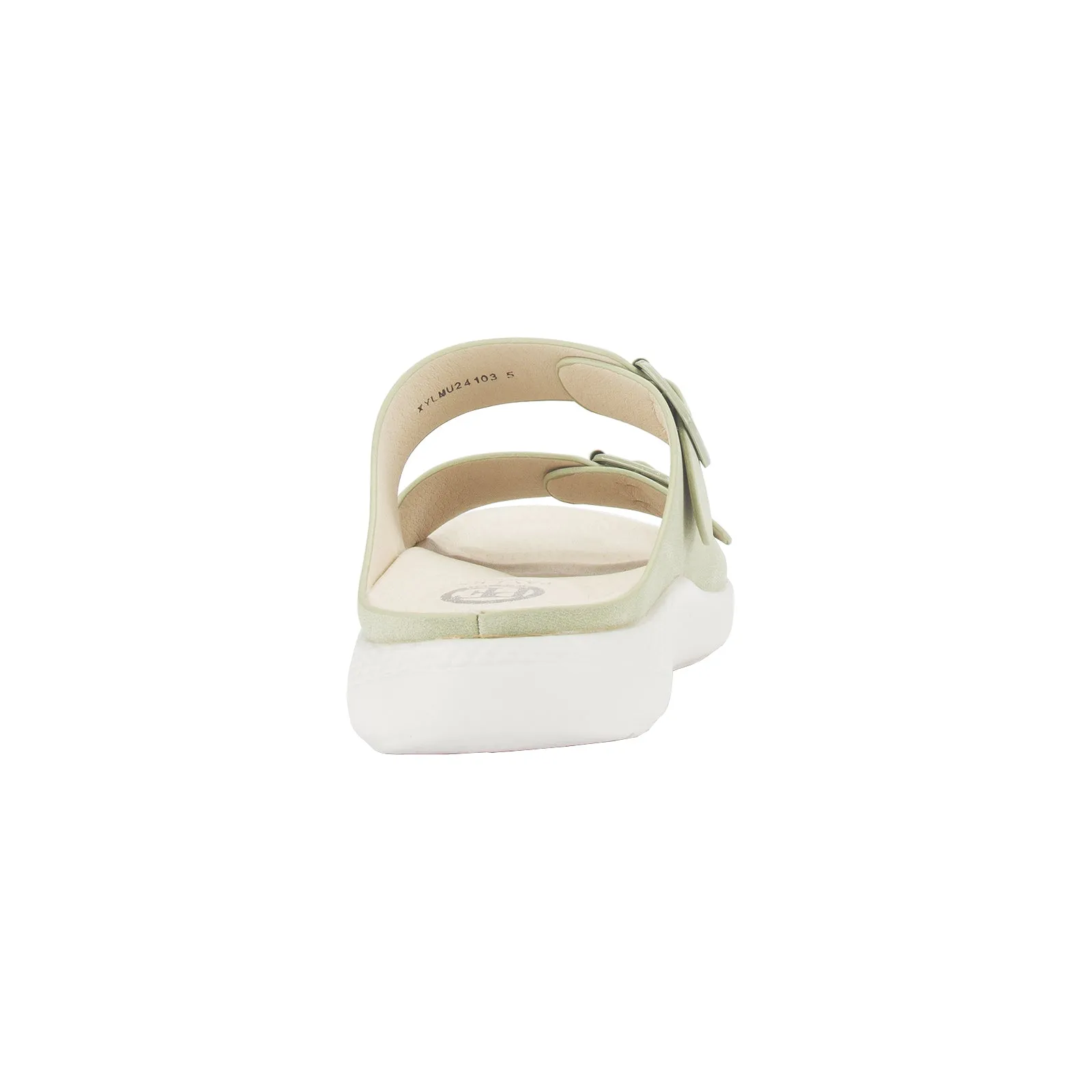 Polly women's naturale tone buckle strap mule