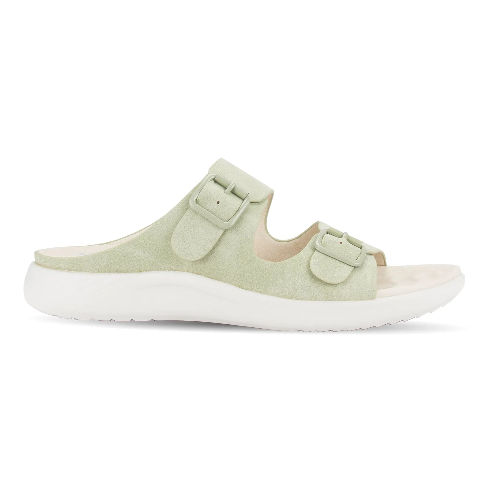 Polly women's naturale tone buckle strap mule