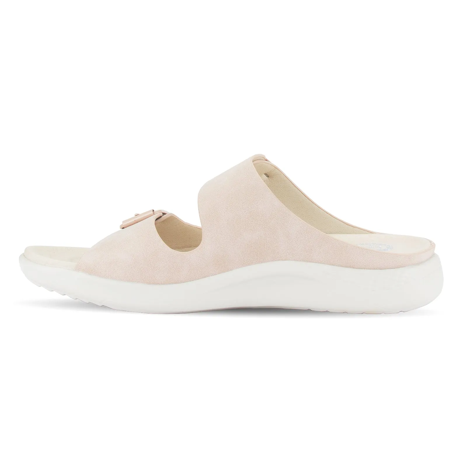Polly women's naturale tone buckle strap mule