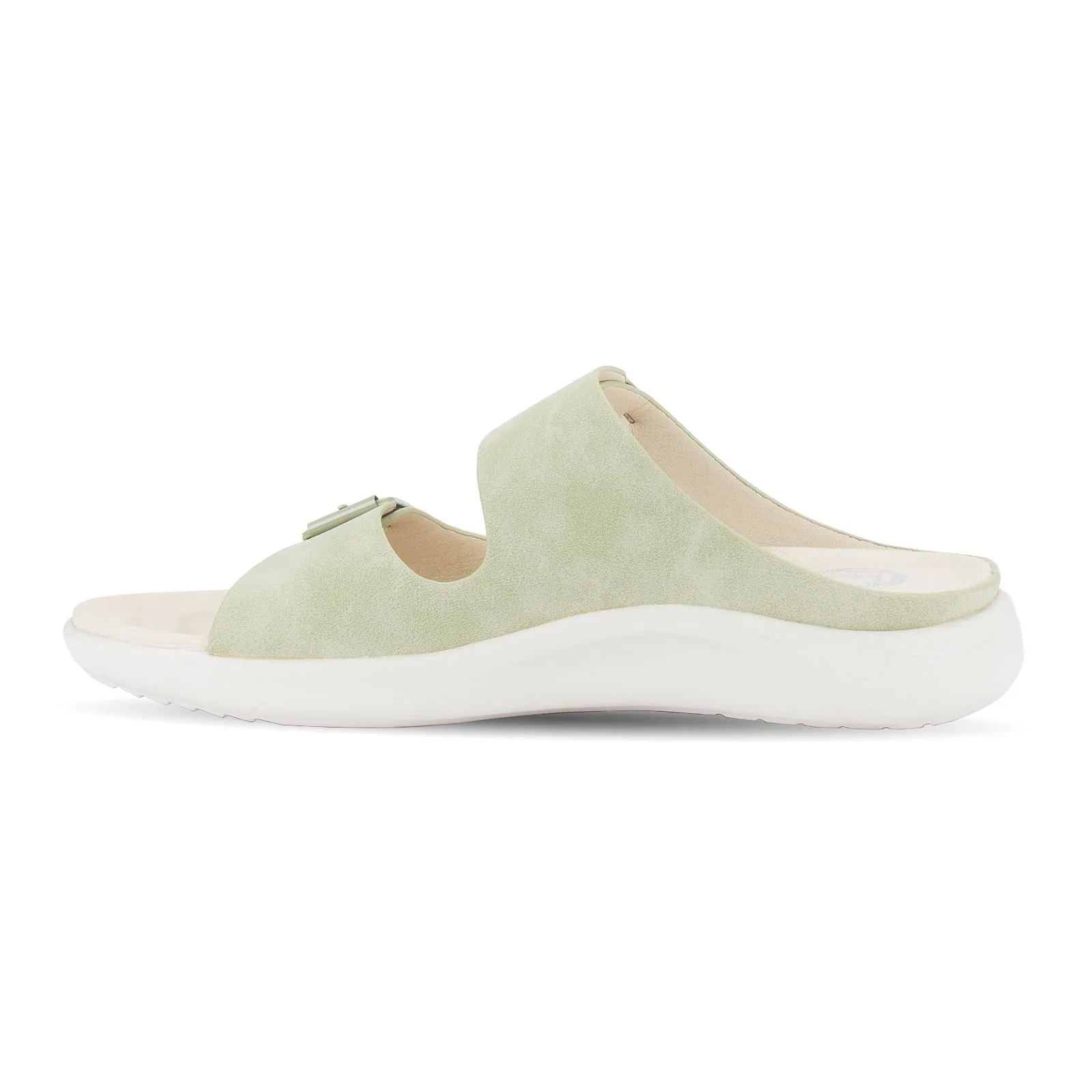 Polly women's naturale tone buckle strap mule