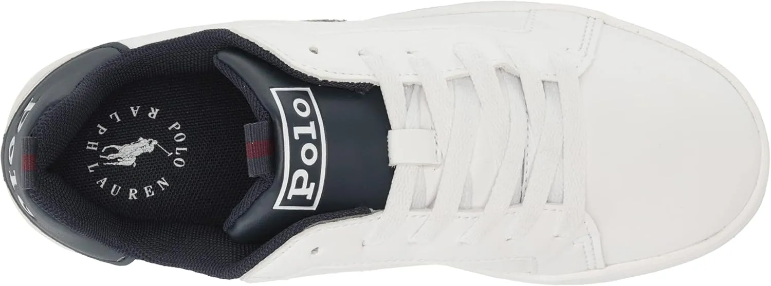 POLO RALPH LAUREN Boy's Heritagecourtbear Wht/Ny/Tggle Sneaker