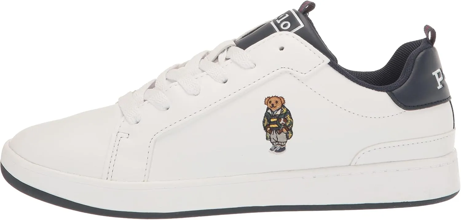 POLO RALPH LAUREN Boy's Heritagecourtbear Wht/Ny/Tggle Sneaker