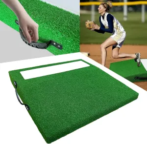 Portable Youth Training Softball Baseball Pitching Mound 4" with Pitching Rubber Antifade Synthetic Turf for Indoor and Outdoor Baseball Pitching and Practice with Carry Handle