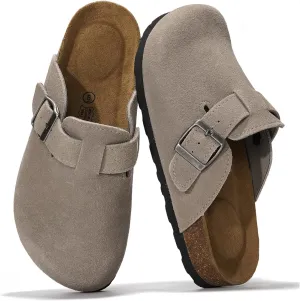 Project Cloud Genuine Leather Footbed Clogs for Women - Memory Foam Arch Support Slippers for Women - Trendy Slip-ons Women's Mules & Clogs Sandals (Benton)