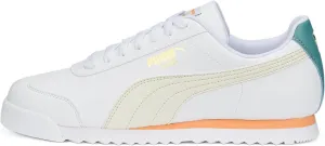 PUMA Men's Roma Sneaker, Basic  Pristine White-Orange Peach, 9.5