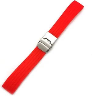 RHAIYAN 18mm 20mm 22mm 24mm Sport Silicone Watch Band Strap Men Women Universal Waterproof Rubber Watchband Wrist Bracelet Accessories Specific (Color : Red S, Size : 18mm)