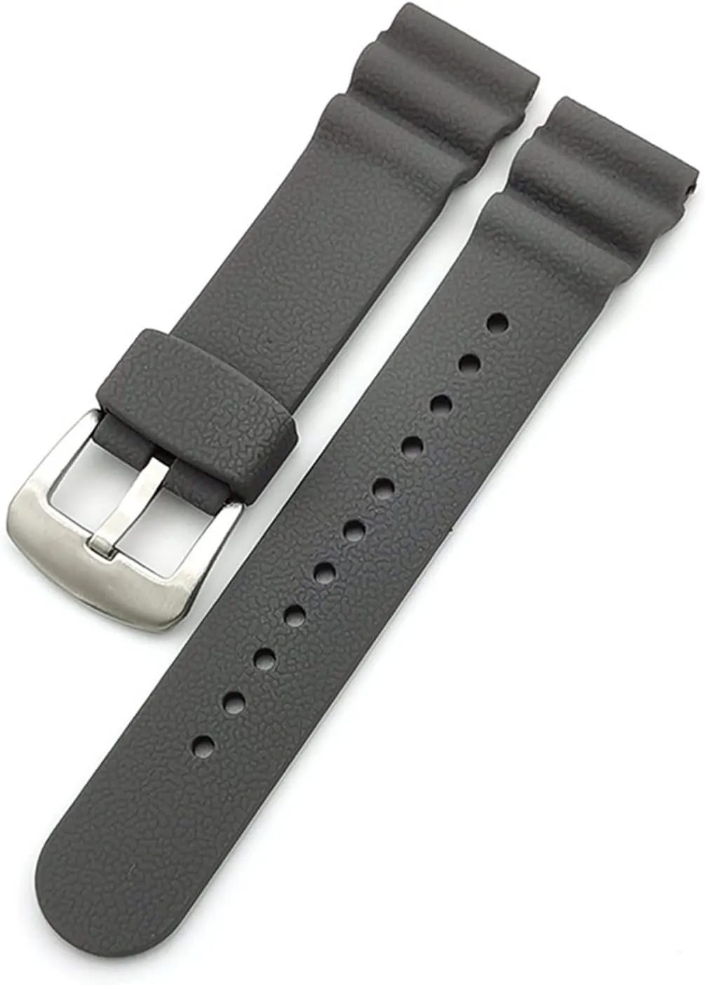 RHAIYAN 22mm Sport Silicone Strap Stainless Steel Hoop Buckle Diver Waterproof Men Rubber Replacement Watch Wrist Band Compatible with Seiko Prospex Specific (Color : Grey, Size : 22mm)