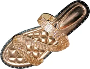 Rhinestone Summer Sandals Women Open Toe Slip-On Beach Breathable Flat Shoes Women's sandals Clog Sandals for Women Wooden