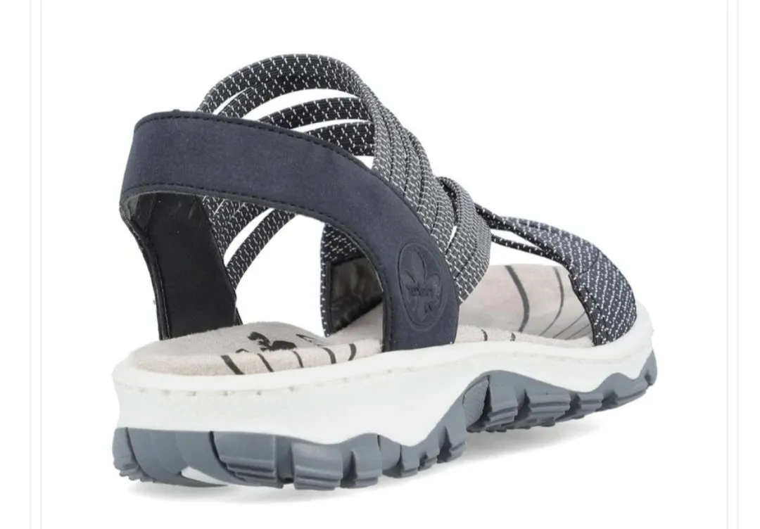 Rieker Ladies Low Wedge Velcro Sandal 68888-14