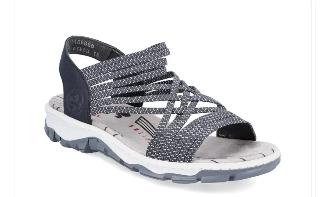 Rieker Ladies Low Wedge Velcro Sandal 68888-14