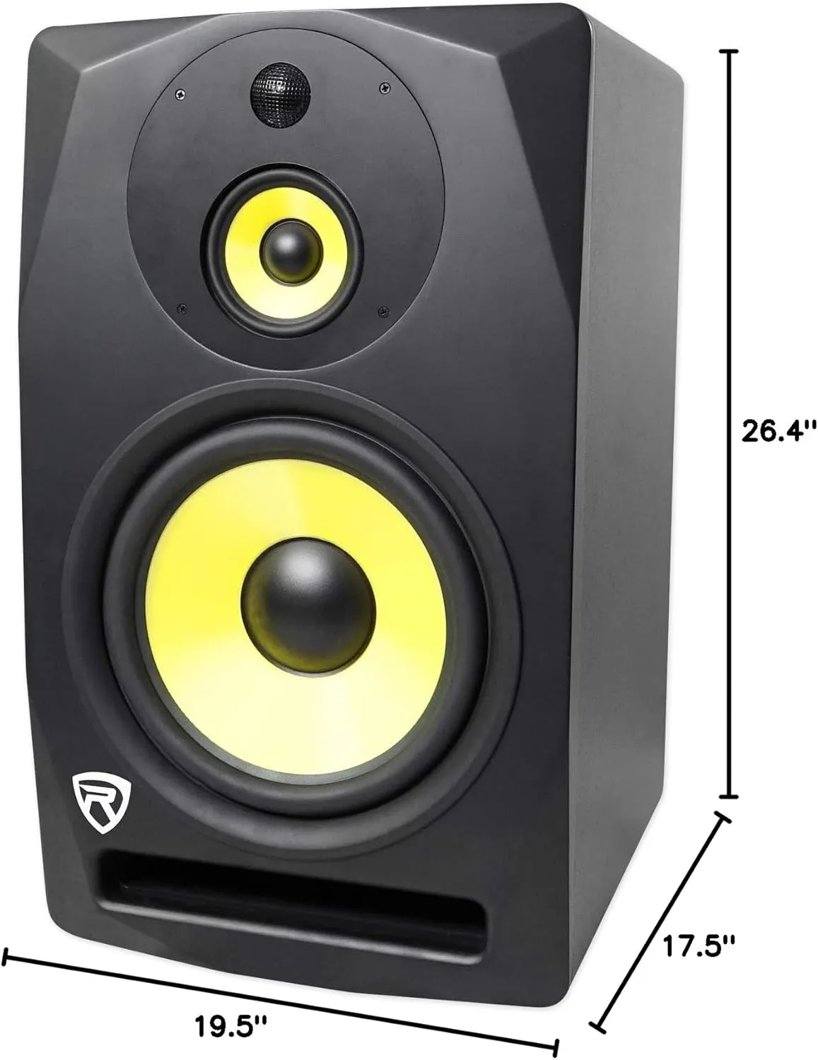 Rockville DPM10B 10" 400w Powered Active 3-Way Studio Monitor Speaker Full Range, Black, 10 inch
