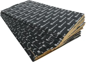 Rockville RockMat 15-25 Sound Deadening Mat, 2.5mm (100 MIL) Butyl Rubber, 15.5 Sq Ft (14 Sheets), Reduces Road Noise & Rattle, Heat & Water Resistant, Ideal for Cars, Trucks, Boats & Home Studios