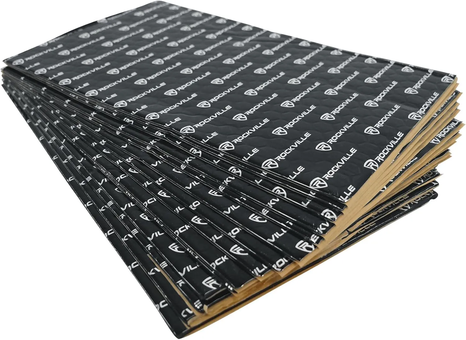 Rockville RockMat 15-25 Sound Deadening Mat, 2.5mm (100 MIL) Butyl Rubber, 15.5 Sq Ft (14 Sheets), Reduces Road Noise & Rattle, Heat & Water Resistant, Ideal for Cars, Trucks, Boats & Home Studios