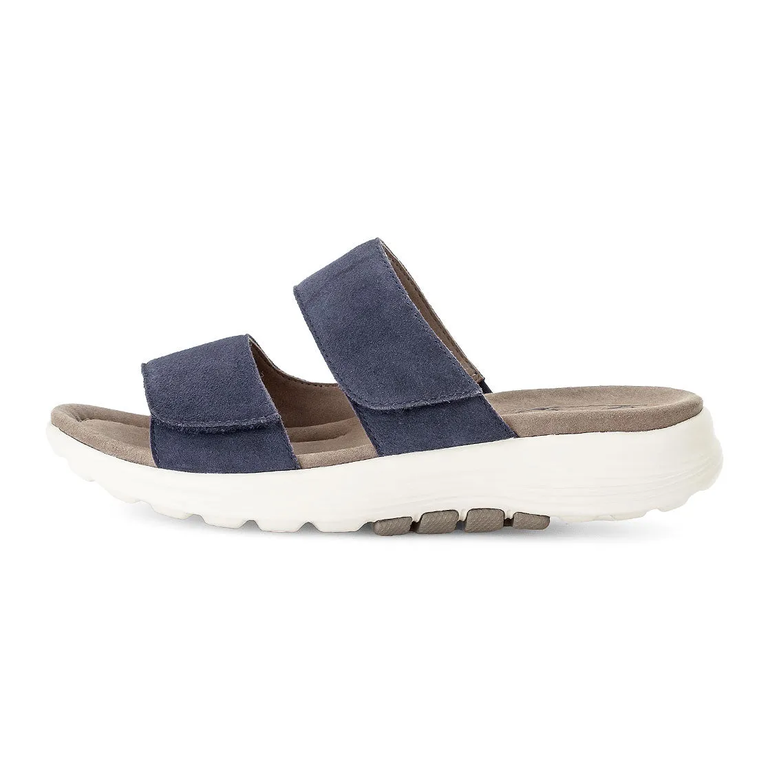 ROLLINGSOFT Blå ruskind sandal m. 2 velcro remme