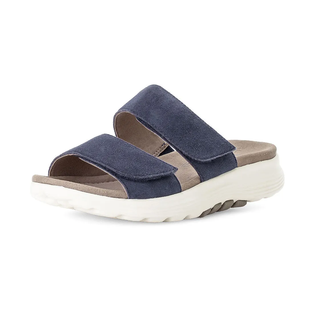 ROLLINGSOFT Blå ruskind sandal m. 2 velcro remme