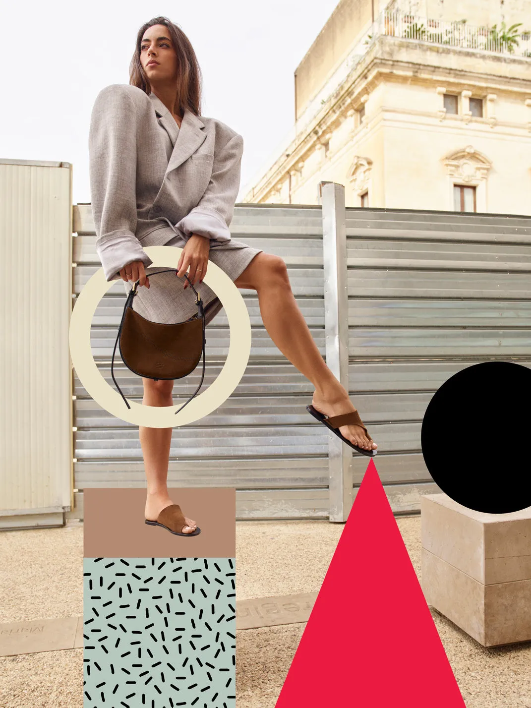 Rosa Cannella Suede Cutout sandals