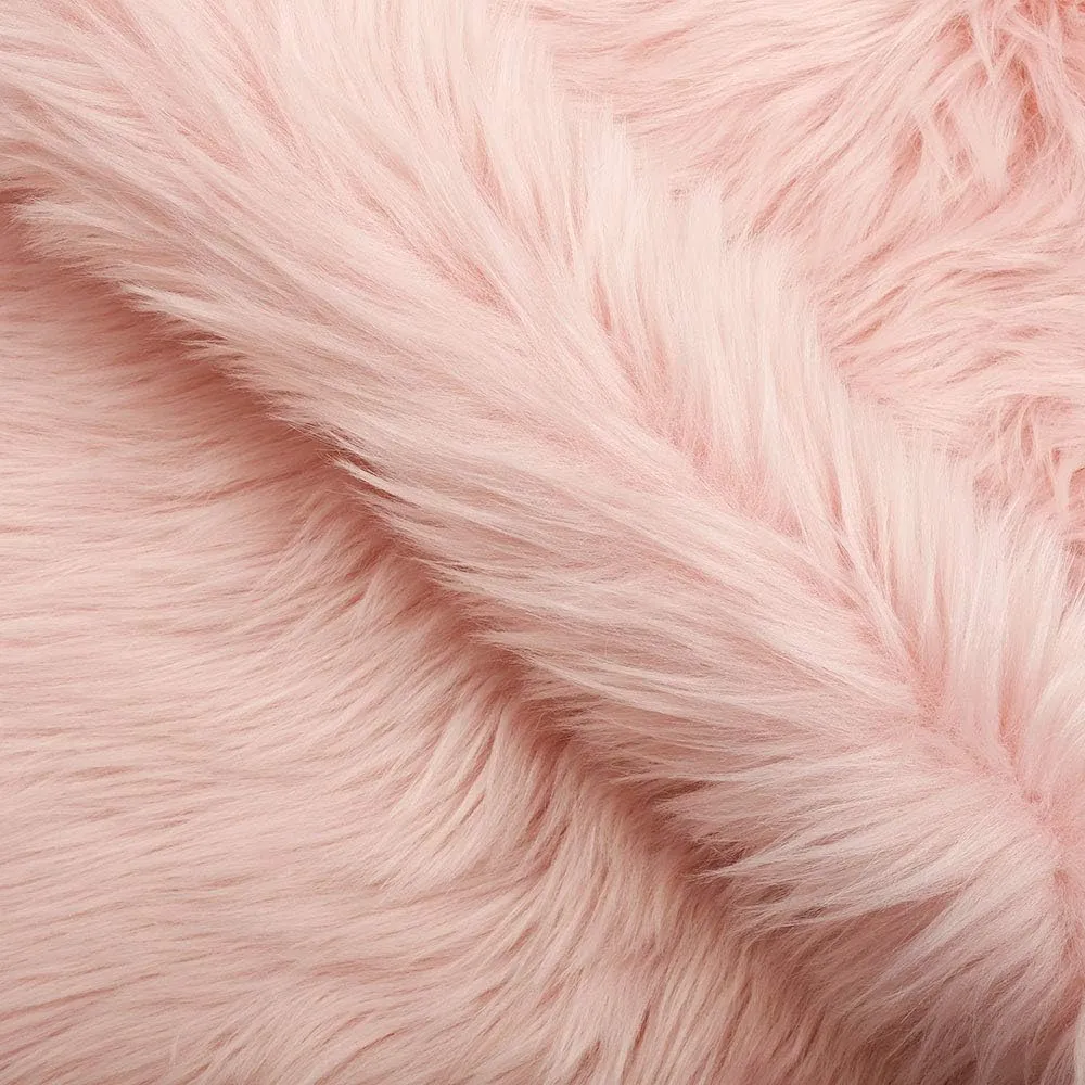 RosieLily Ultra Soft 1.3x2 Feet Faux Fur Area Rug, Fluffy Shaggy Sheepskin Fur Pink Fuzzy Machine Washable Shag Throw Rug for Nursery, Kids Room, Living Room
