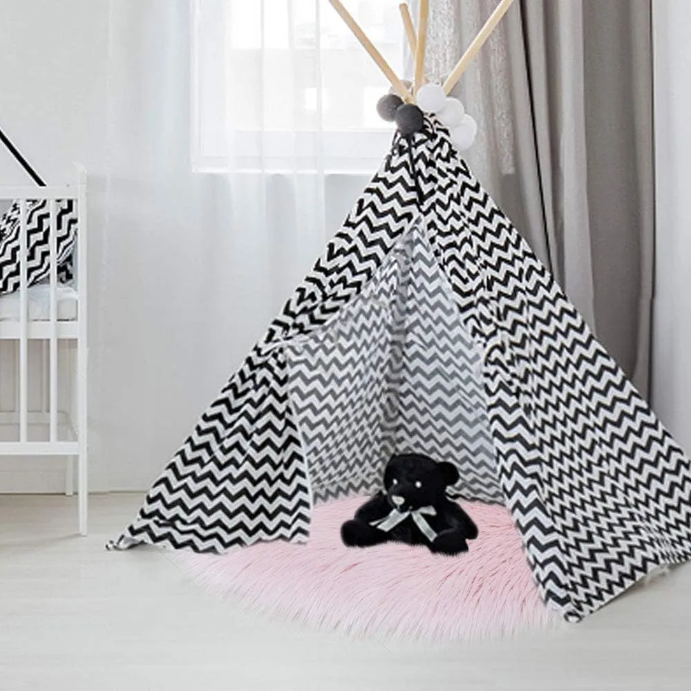 RosieLily Ultra Soft 1.3x2 Feet Faux Fur Area Rug, Fluffy Shaggy Sheepskin Fur Pink Fuzzy Machine Washable Shag Throw Rug for Nursery, Kids Room, Living Room