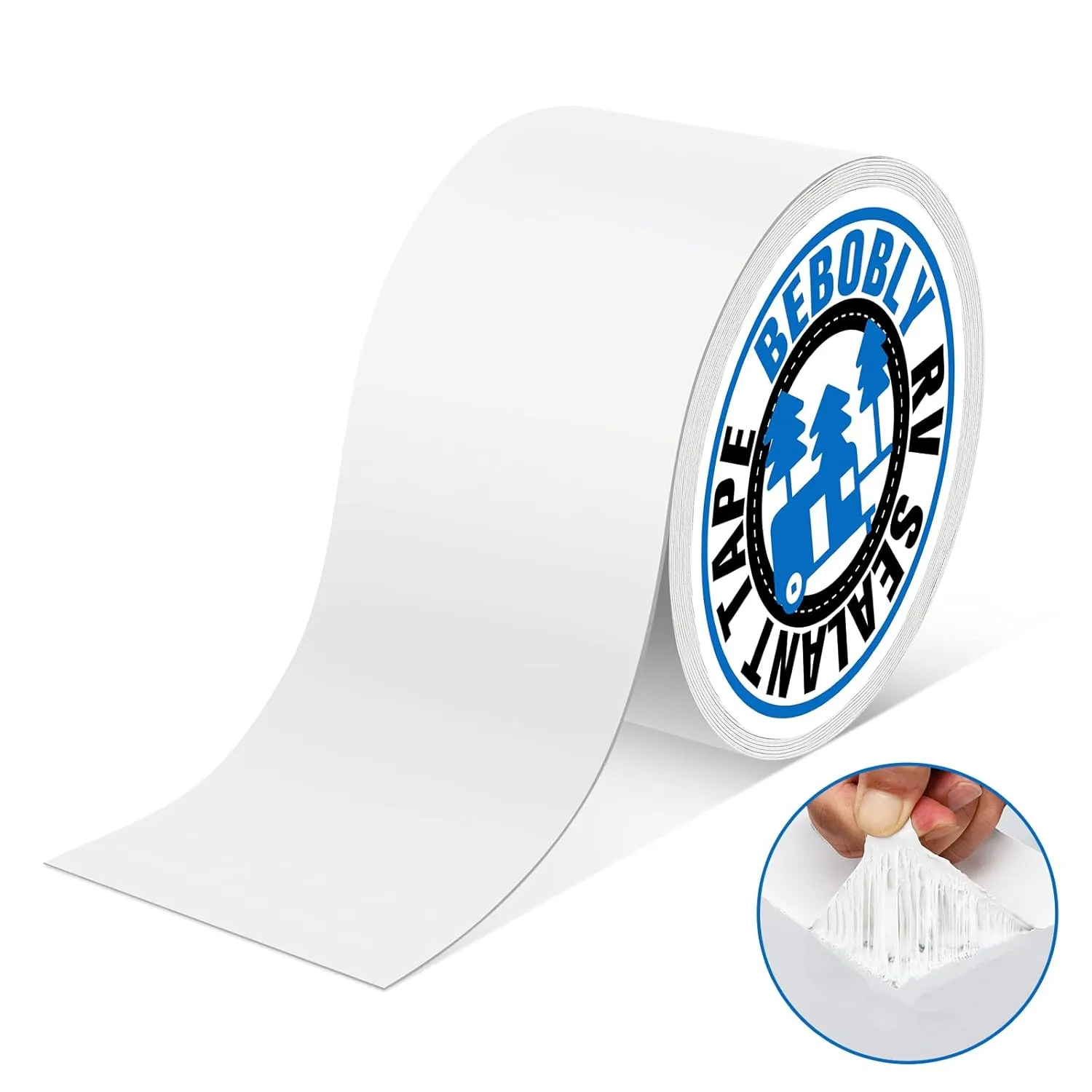 RV Roof Tape,Leak Repair Sealant Tape 4 Inch x 50 Foot UV & Waterproof for RV Roof,Window,Camper, Boat,Pipe Sealing, Natural White