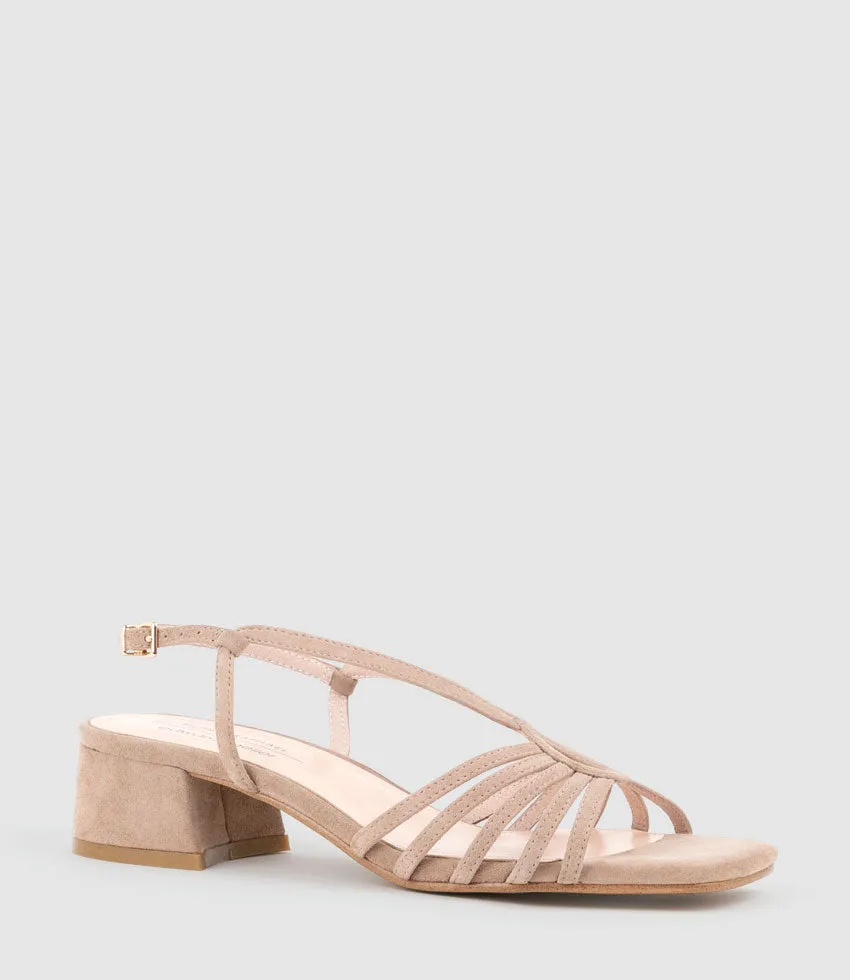 SAMA35 Strappy Sandal in Nude Suede