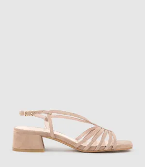 SAMA35 Strappy Sandal in Nude Suede