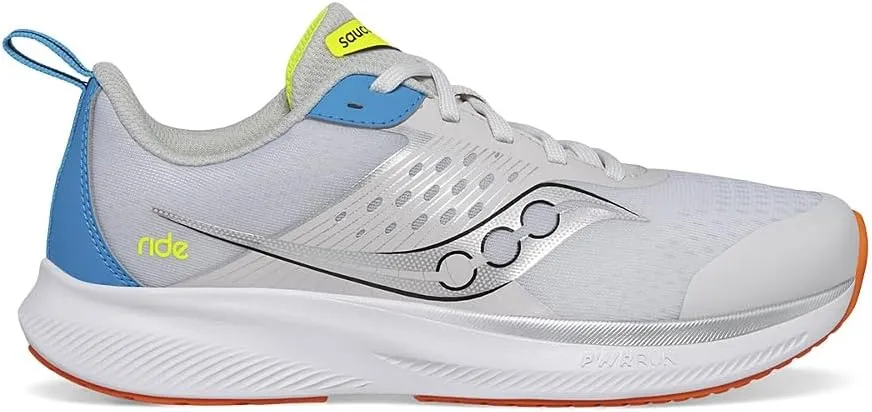 Saucony Ride Kidz Sneaker, Grey/Blue/Citron, 5 US Unisex Big Kid