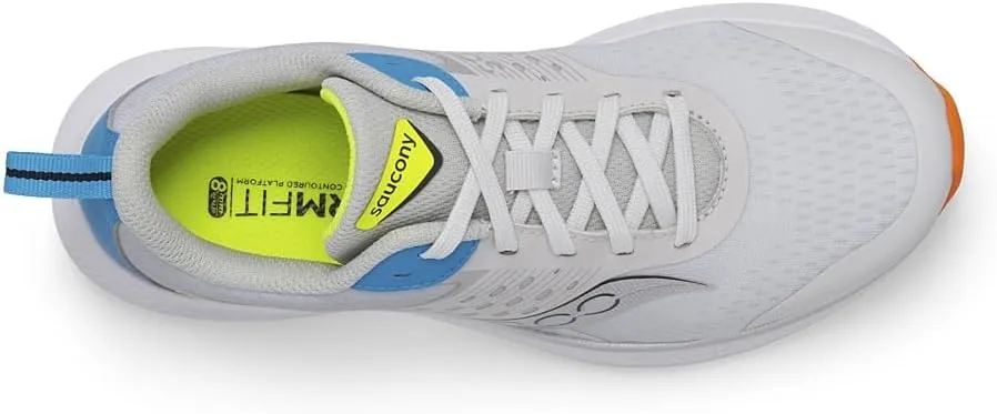 Saucony Ride Kidz Sneaker, Grey/Blue/Citron, 5 US Unisex Big Kid