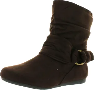 Selena-58 Women's Fashion Mid Calf Flat Heel Side Zipper Slouch Boots