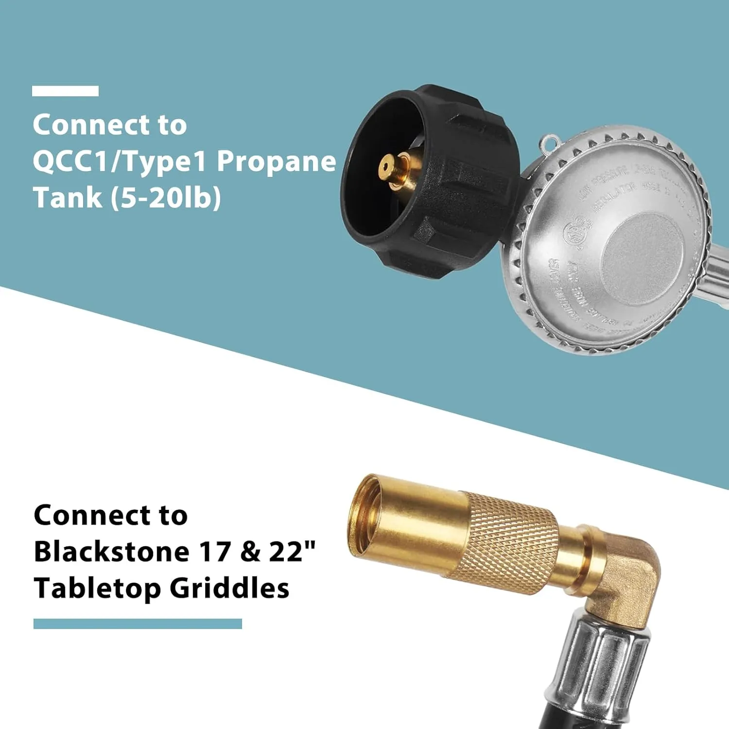 SHINESTAR 5 Feet Propane Regulator Hose for Blackstone 17 & 22 Inch Flat Top Griddle, Connect to Large Propane Tank