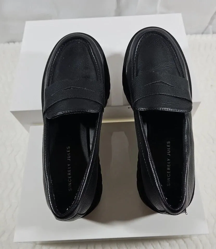 Shoes Referral discount M On Black Slip Jules Sincerely Women's 6 Loafer Heavy-duty 1/2 Pre-Owned