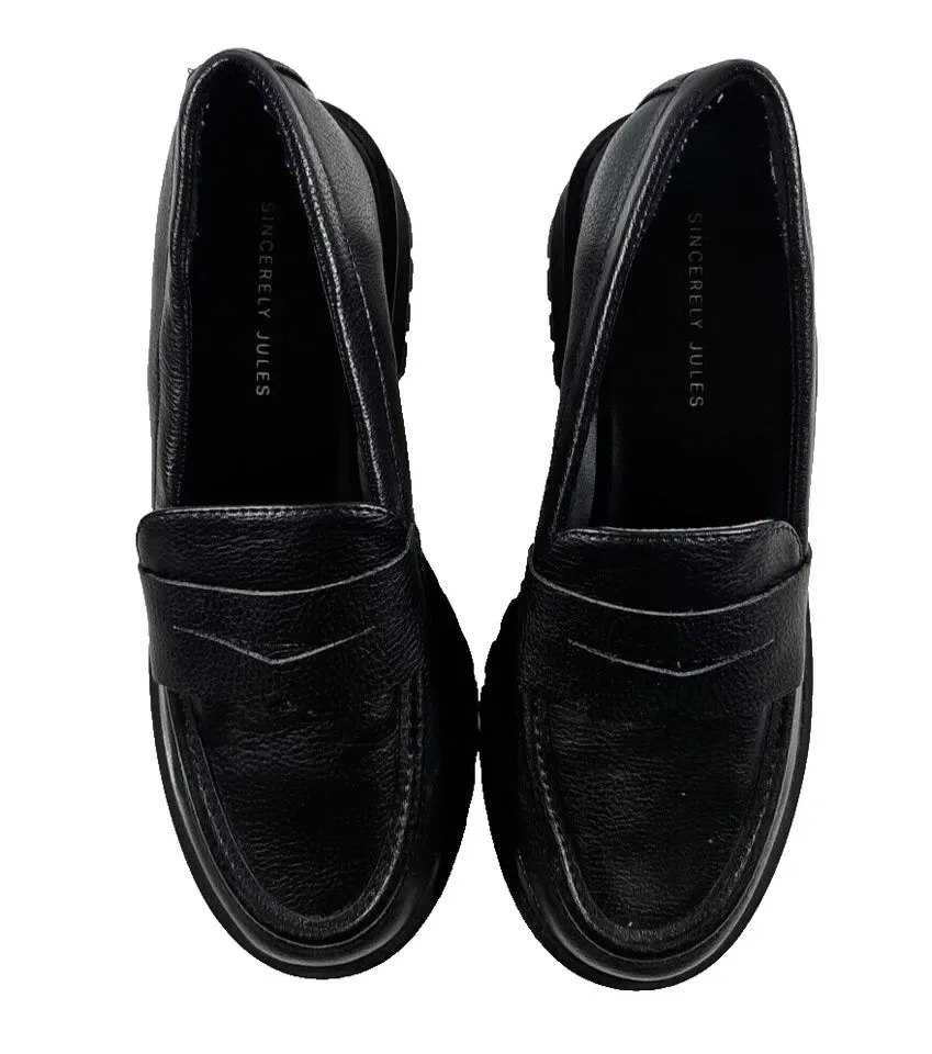 Shoes Referral discount M On Black Slip Jules Sincerely Women's 6 Loafer Heavy-duty 1/2 Pre-Owned