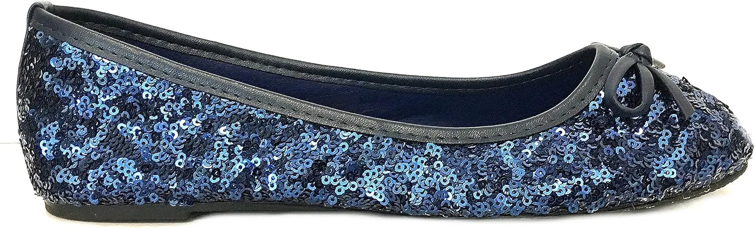 Shoes8teen Womens Sequin Ballet Flat