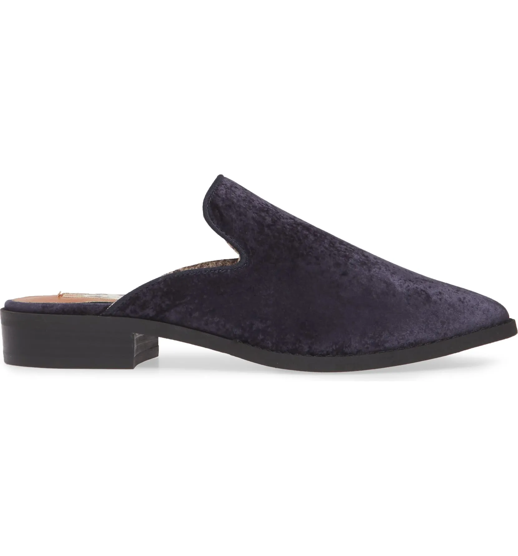Skipper Midnight Blue Velvet Loafer Mule