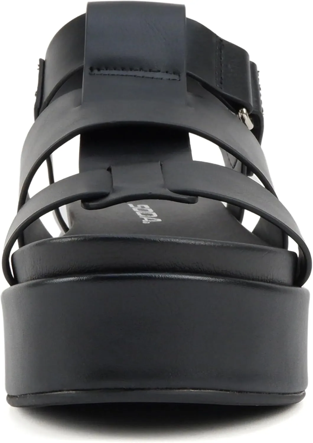Soda “Amenda” ~ Women Round Toe Fisherman Platform Low Heel Wedge Sandal with Adjustable Ankle Strap