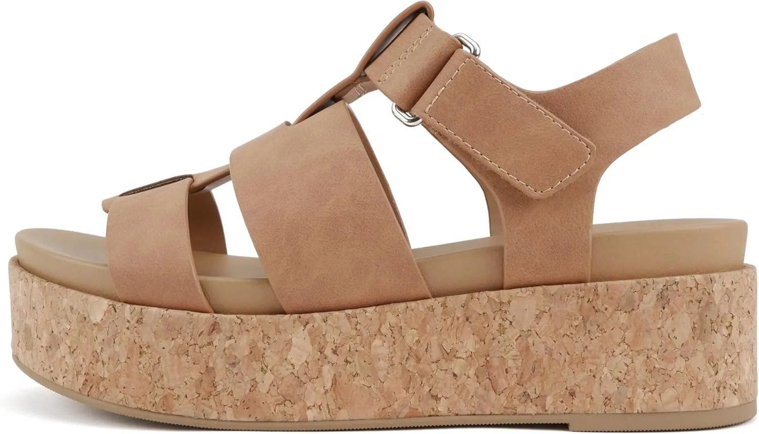 Soda “Amenda” ~ Women Round Toe Fisherman Platform Low Heel Wedge Sandal with Adjustable Ankle Strap