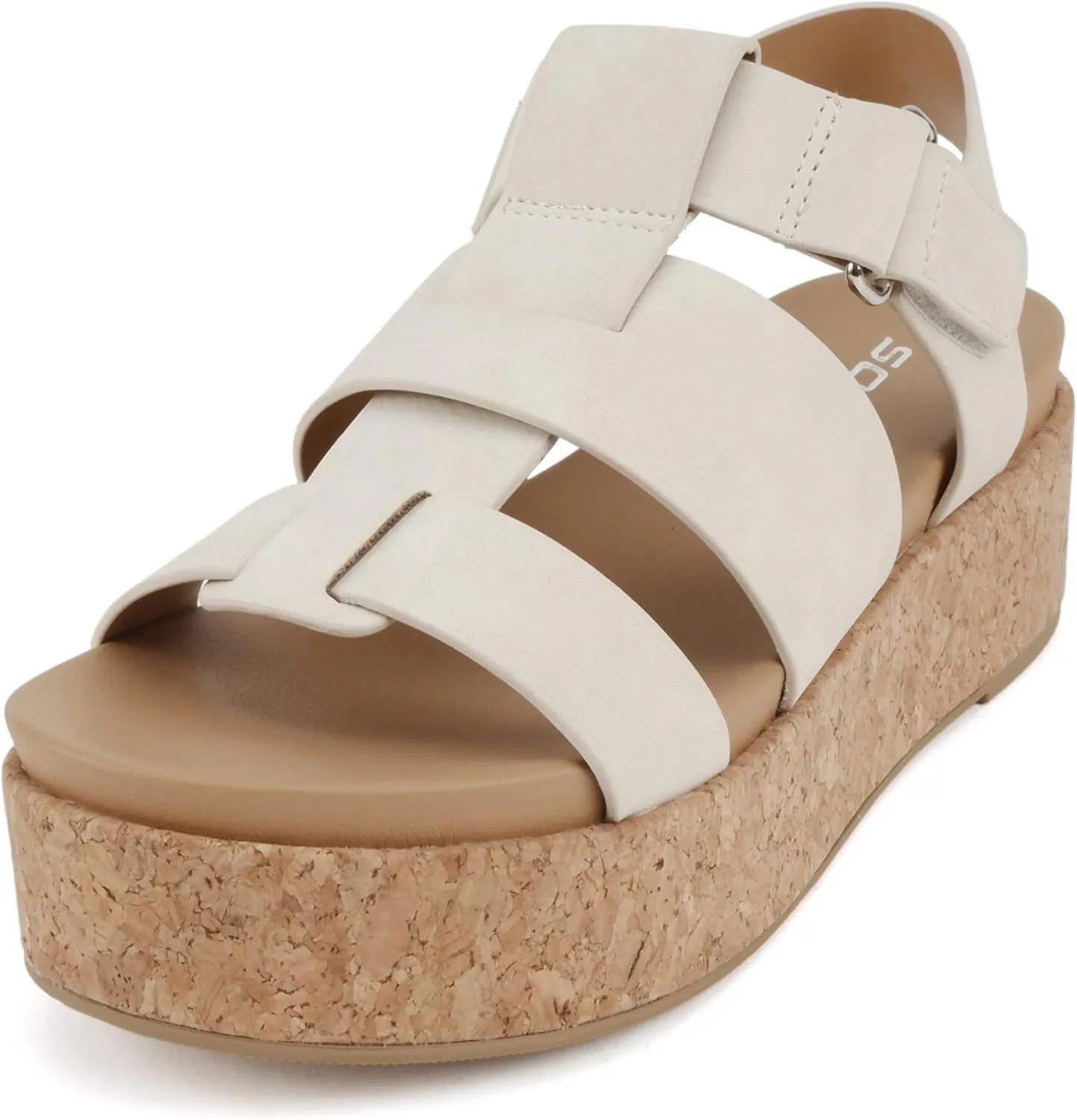 Soda “Amenda” ~ Women Round Toe Fisherman Platform Low Heel Wedge Sandal with Adjustable Ankle Strap
