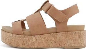 Soda “Amenda” ~ Women Round Toe Fisherman Platform Low Heel Wedge Sandal with Adjustable Ankle Strap