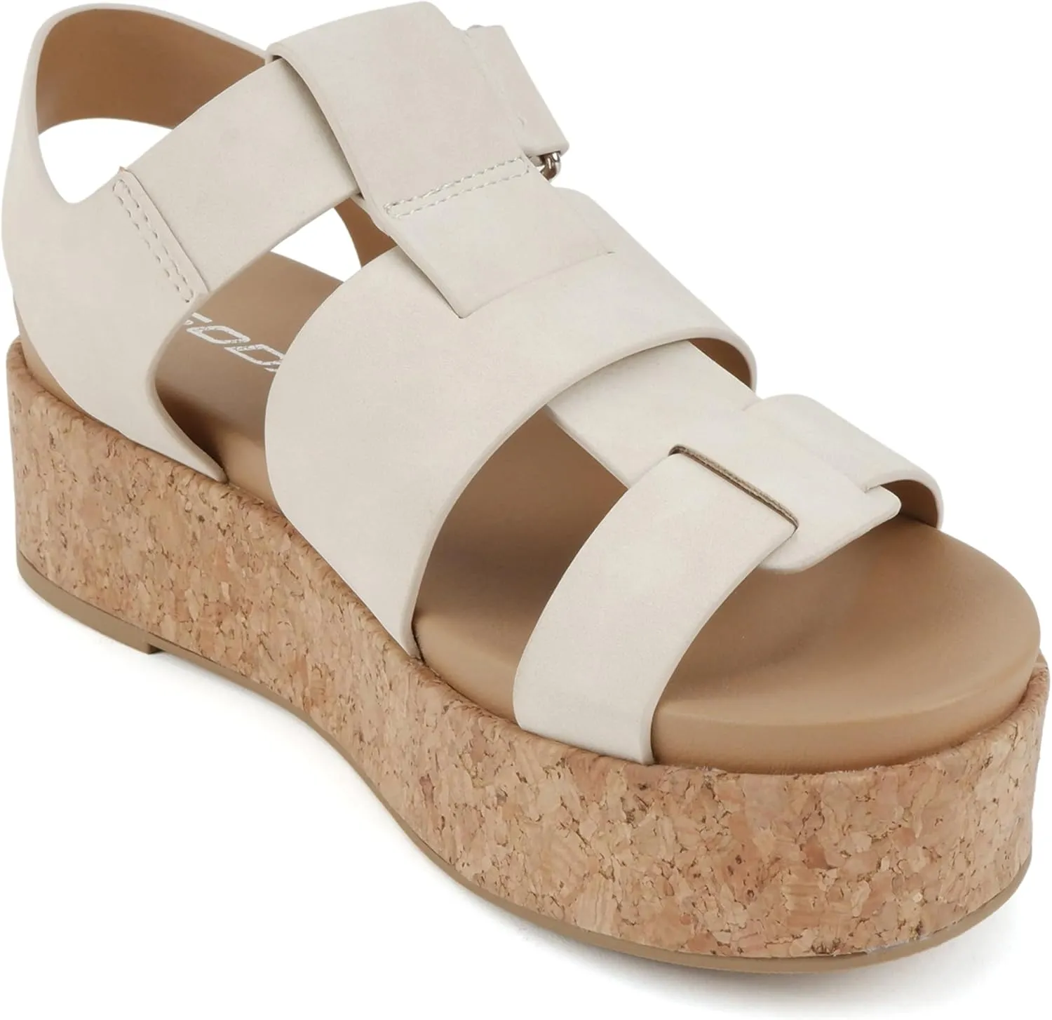 Soda “Amenda” ~ Women Round Toe Fisherman Platform Low Heel Wedge Sandal with Adjustable Ankle Strap