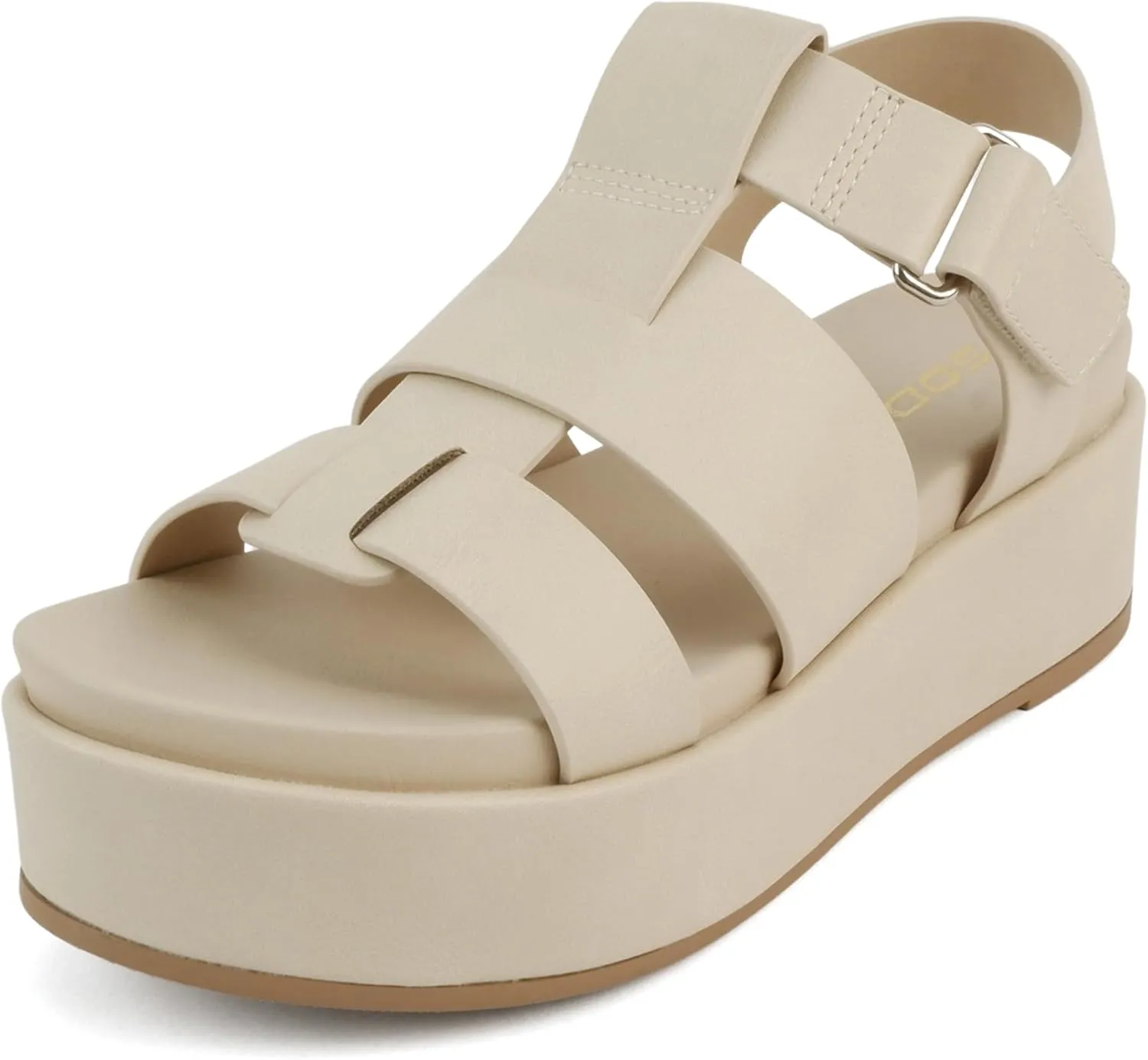 Soda “Amenda” ~ Women Round Toe Fisherman Platform Low Heel Wedge Sandal with Adjustable Ankle Strap