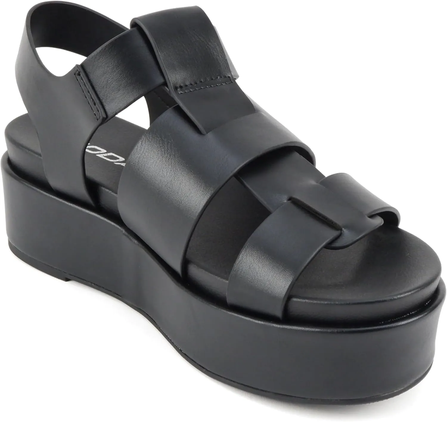 Soda “Amenda” ~ Women Round Toe Fisherman Platform Low Heel Wedge Sandal with Adjustable Ankle Strap