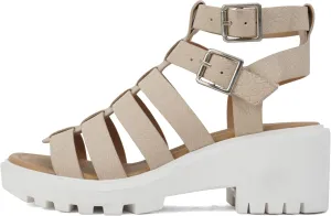 Soda “Rebirth” ~ Women Open Toe Fisherman Multi Strap Buckle Lug Sole Low Block Heeled Sandals