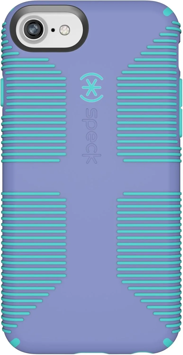 Speck Products CandyShell Grip iPhone SE (2022) Case| iPhone SE (2020)| iPhone 8| iPhone 7 - Wisteria Purple/Mykonos Blue