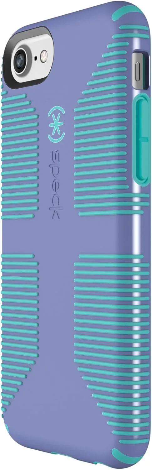 Speck Products CandyShell Grip iPhone SE (2022) Case| iPhone SE (2020)| iPhone 8| iPhone 7 - Wisteria Purple/Mykonos Blue