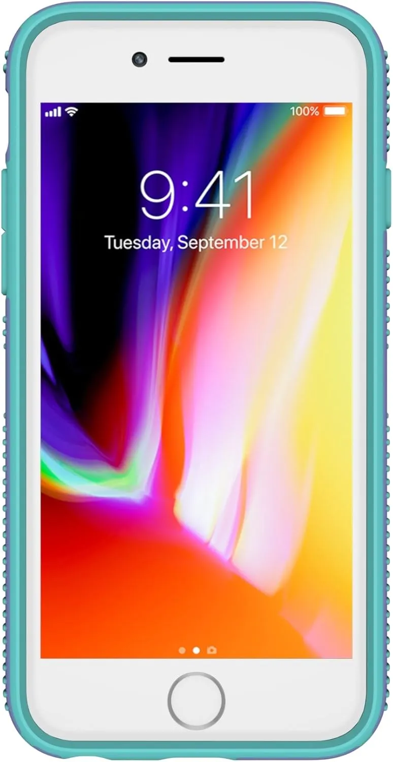 Speck Products CandyShell Grip iPhone SE (2022) Case| iPhone SE (2020)| iPhone 8| iPhone 7 - Wisteria Purple/Mykonos Blue