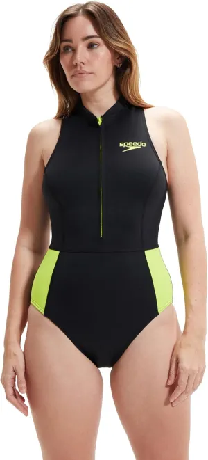 Speedo Women's Swimsuit One Piece Zip Front Thermal Open Water