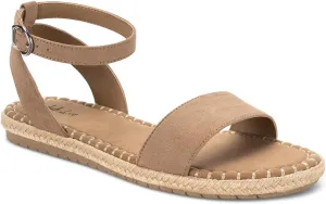Style & Co. Womens Peggyy Faux Suede Flat Ankle Strap Taupe 11 Medium (B,M)